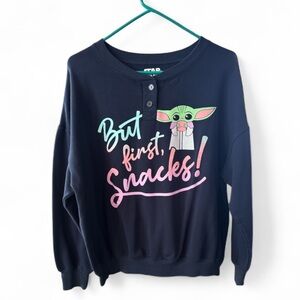 Star Wars Navy Sweatshirt with Green and Pink Design NWOT